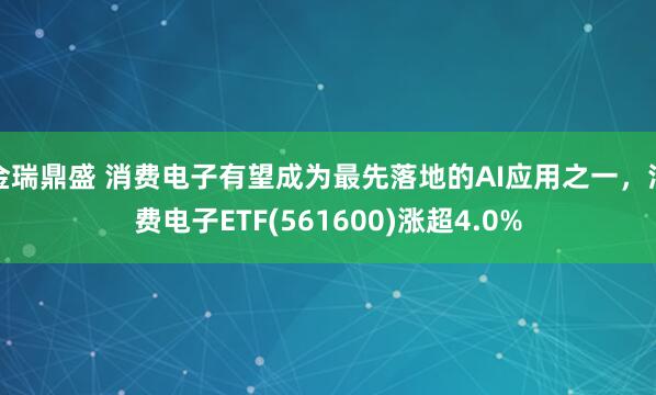 金瑞鼎盛 消费电子有望成为最先落地的AI应用之一，消费电子ETF(561600)涨超4.0%